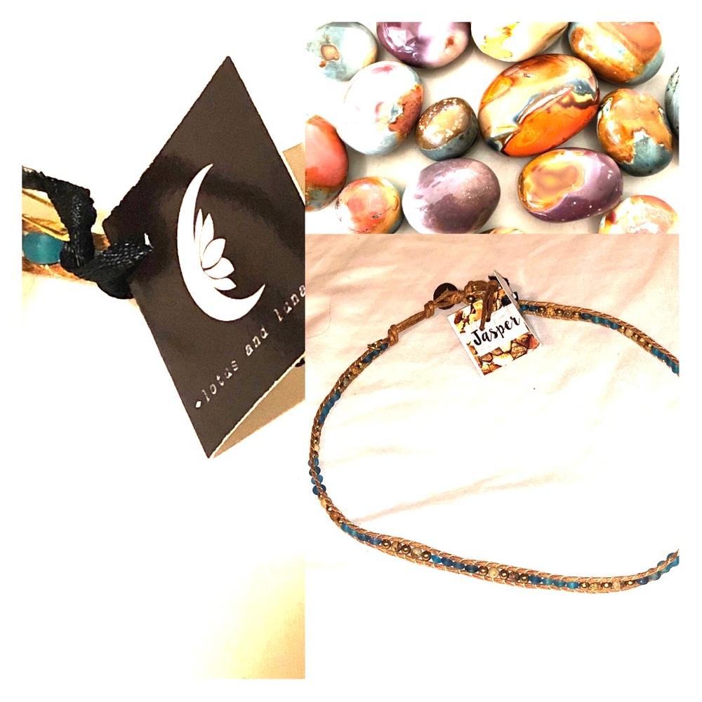NWT Jasper Lotus and Luna Necklace/Wrap